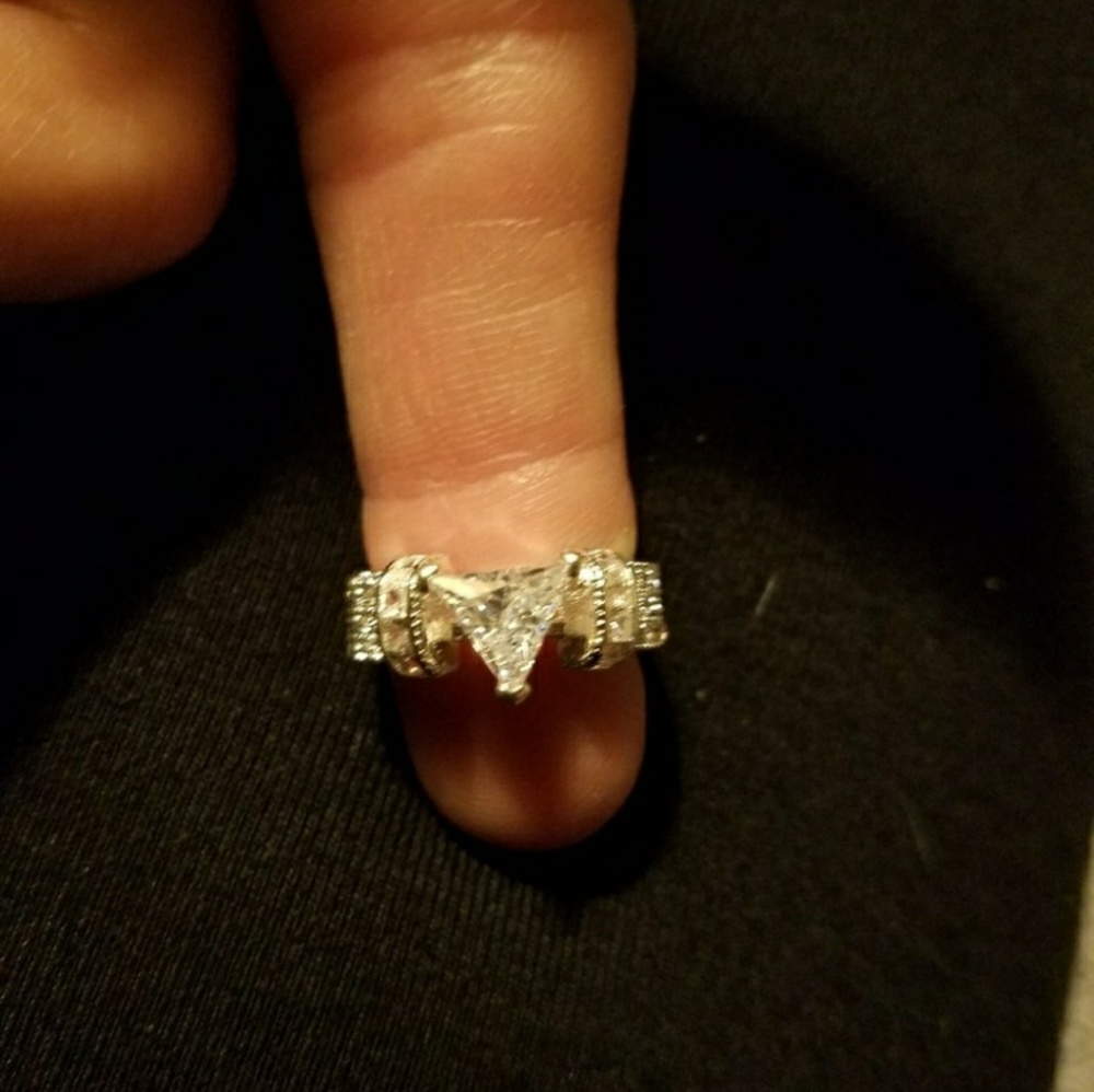 Unique triangle white sapphire